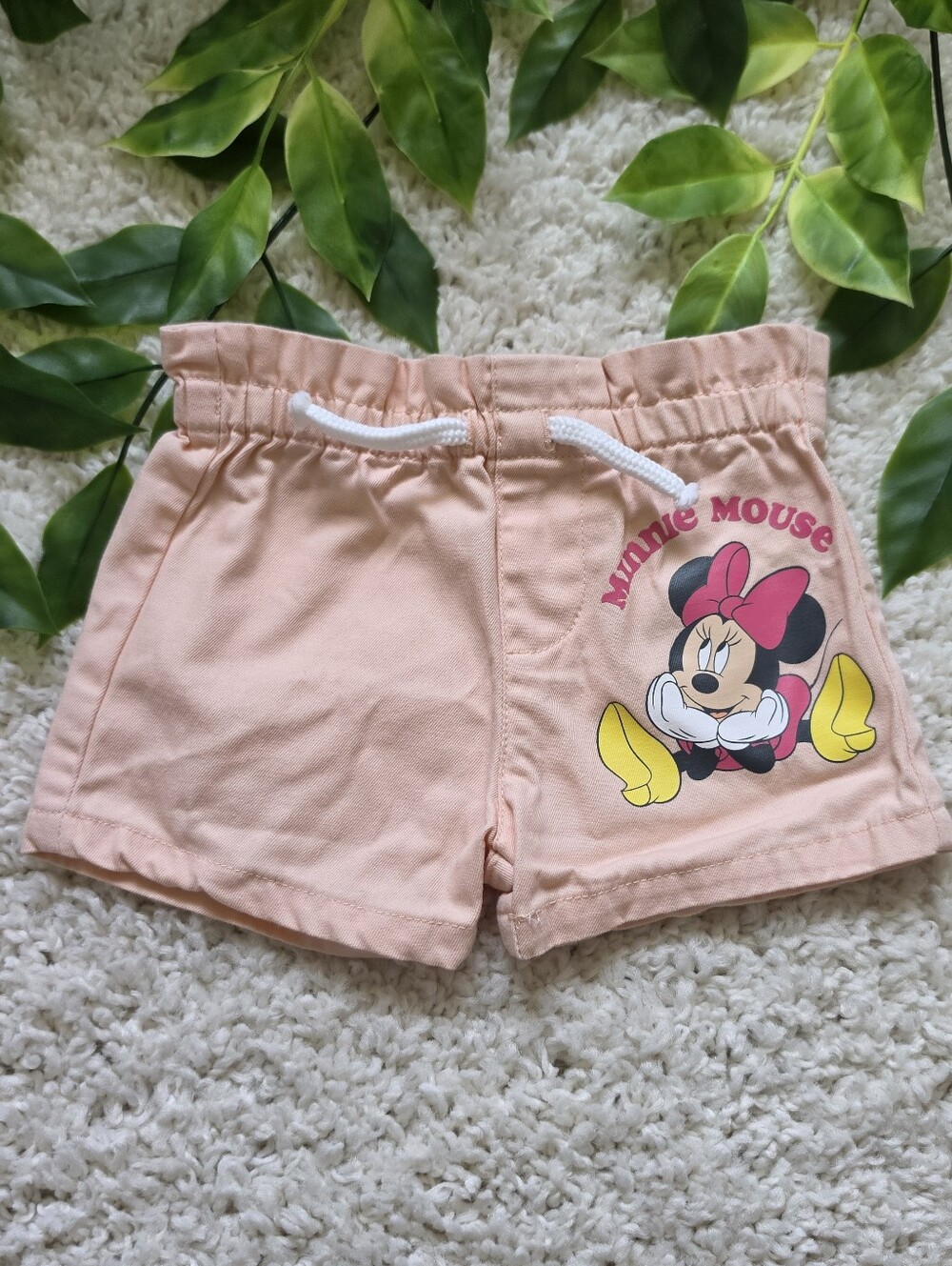 Baby Girl Minnie Mouse Peachy Shorts (0-3 Months)